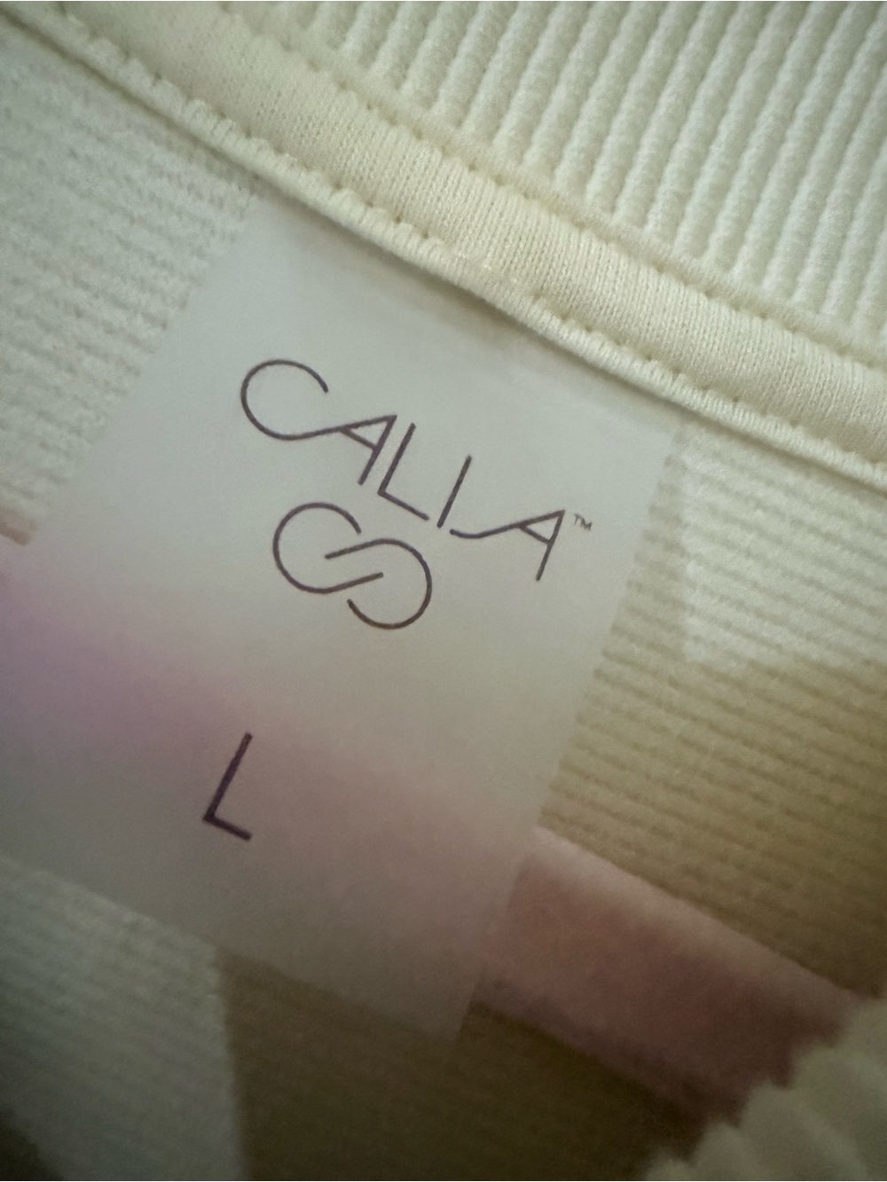 CALIA by Carrie Underwood Cream Mock Neck Pullover Sweatshirt - Picture 3 of 3